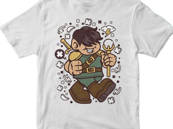 Knight kid vector t-shirt design template