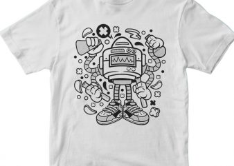 Lab Robot Monster tshirt design vector