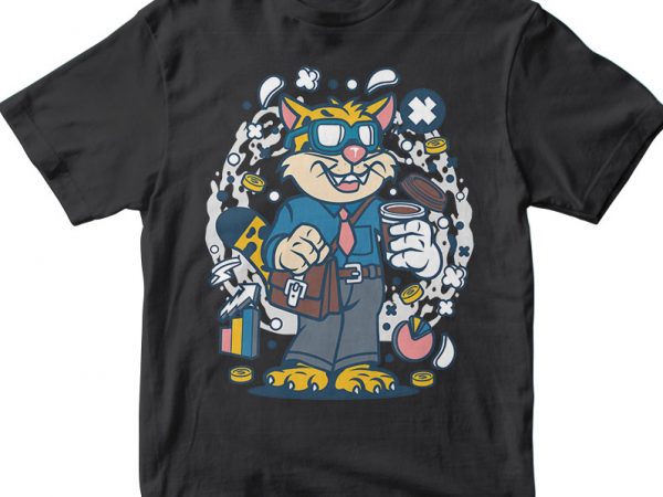 Leopard businessman vector t-shirt design for commercial use