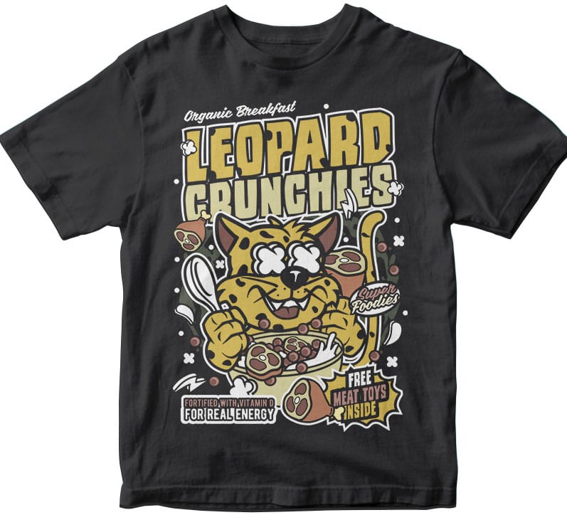 Leopard Crunchies t shirt design png