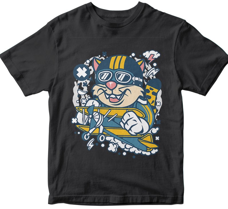 Leopard Pilot t shirt design graphic