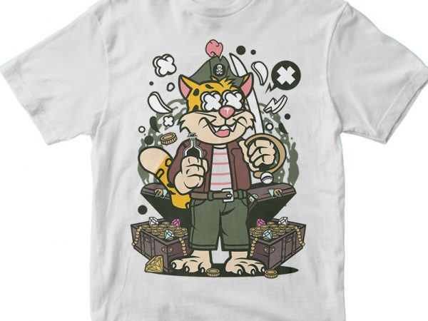 Leopard pirate vector t-shirt design