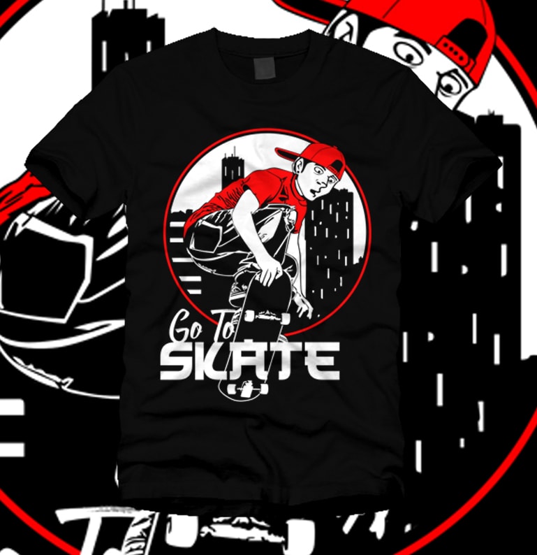 Skate Board vector T-shirt Design tshirt-factory.com