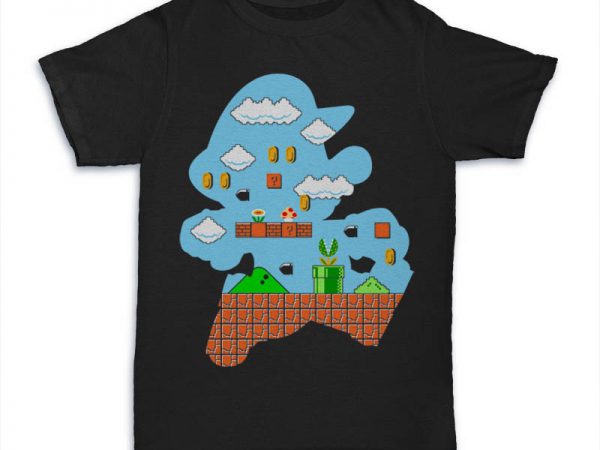 Mario world tshirt t-shirt design png