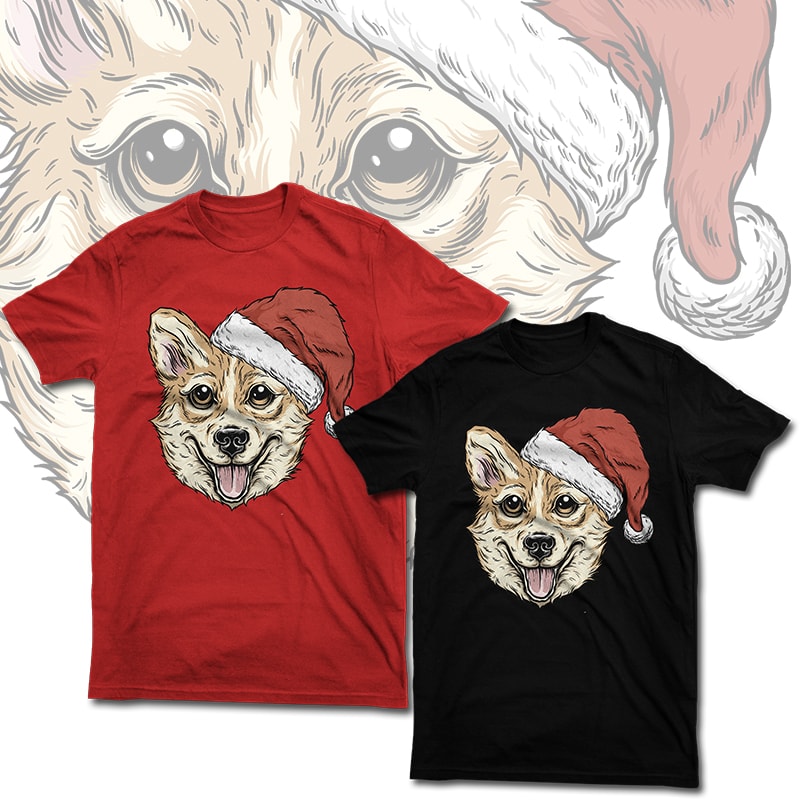 Christmas Corgi buy t shirt designs artwork