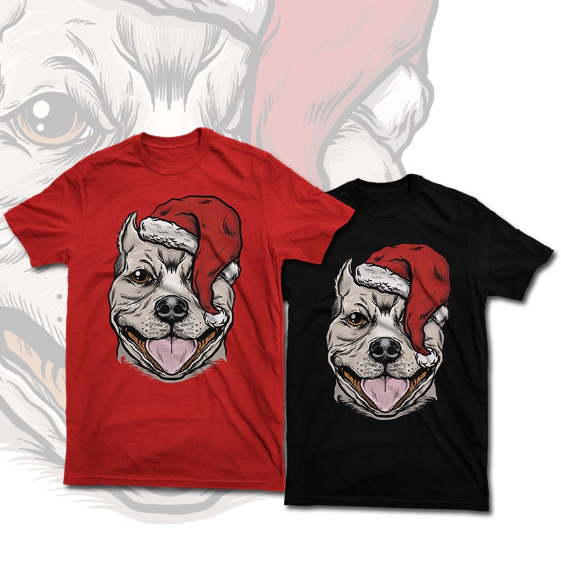 Christmas Pitbull buy t shirt designs artwork