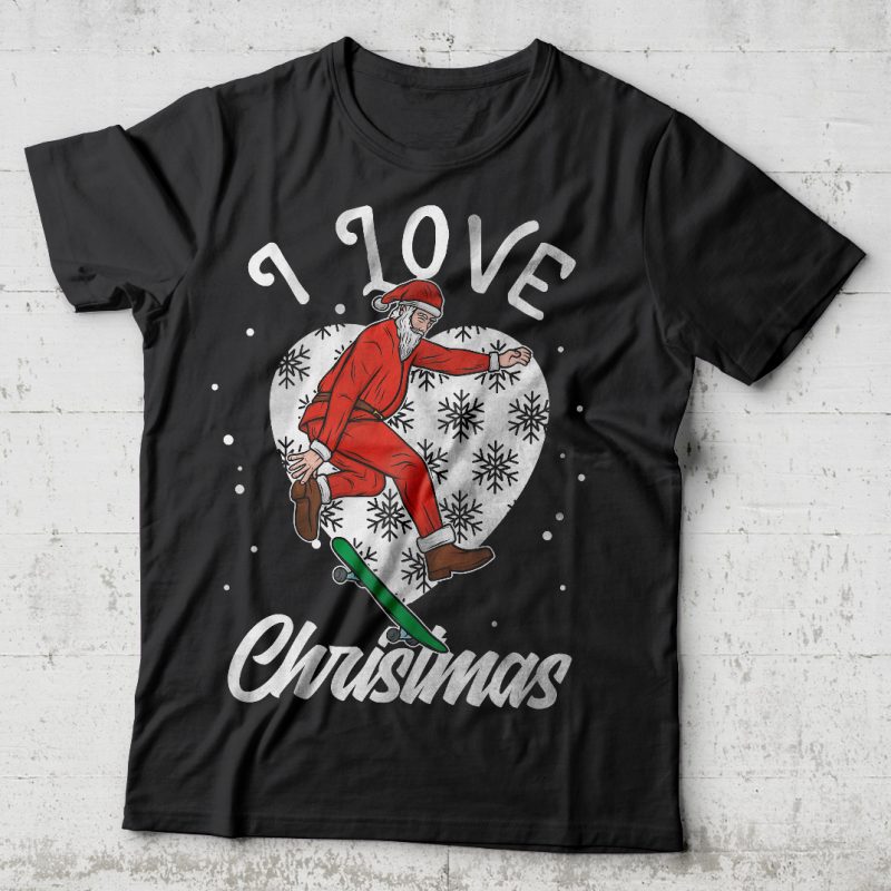 I love Christmas vector t-shirt design tshirt-factory.com