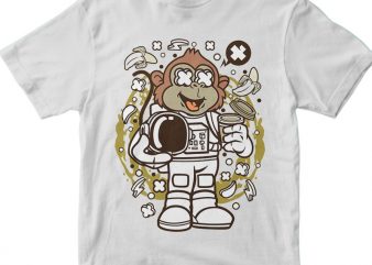 Monkey Astronaut commercial use t-shirt design