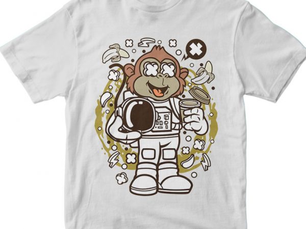 Monkey astronaut commercial use t-shirt design Monkey astronaut commercial use t-shirt design