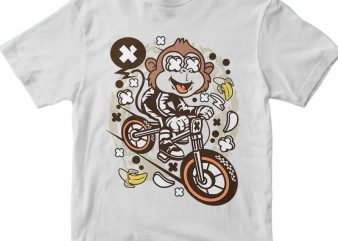 Monkey Downhill vector shirt design