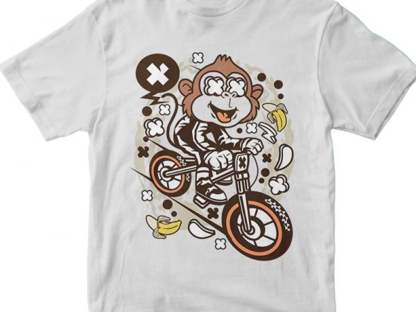 Monkey downhill vector shirt design