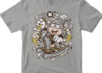 Monkey Rocking Horse graphic t-shirt design