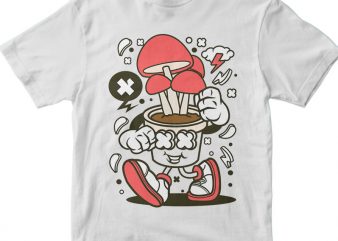 Mushroom tshirt design vector