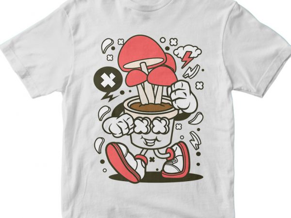 Mushroom tshirt design vector