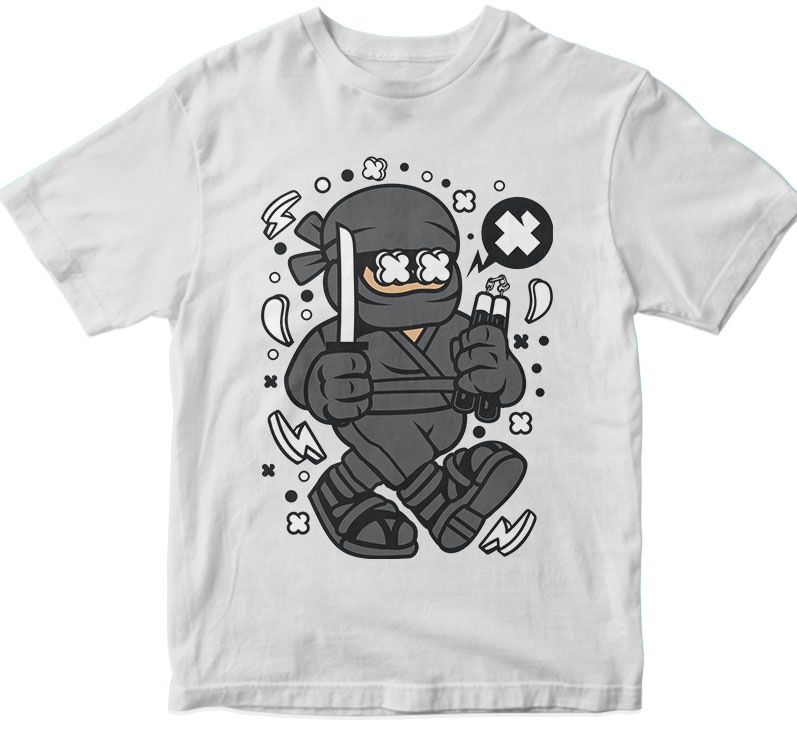 Ninja Kid t shirt designs for print on demand