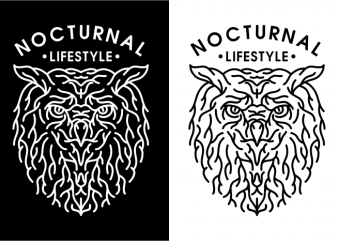 Nocturnal Lifestyle vector t-shirt design for commercial use