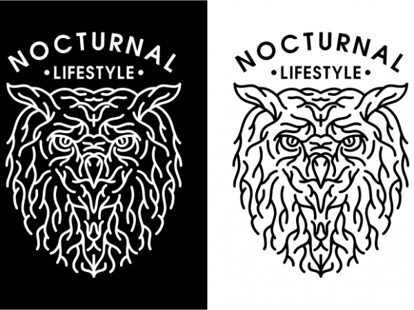 Nocturnal lifestyle vector t-shirt design for commercial use