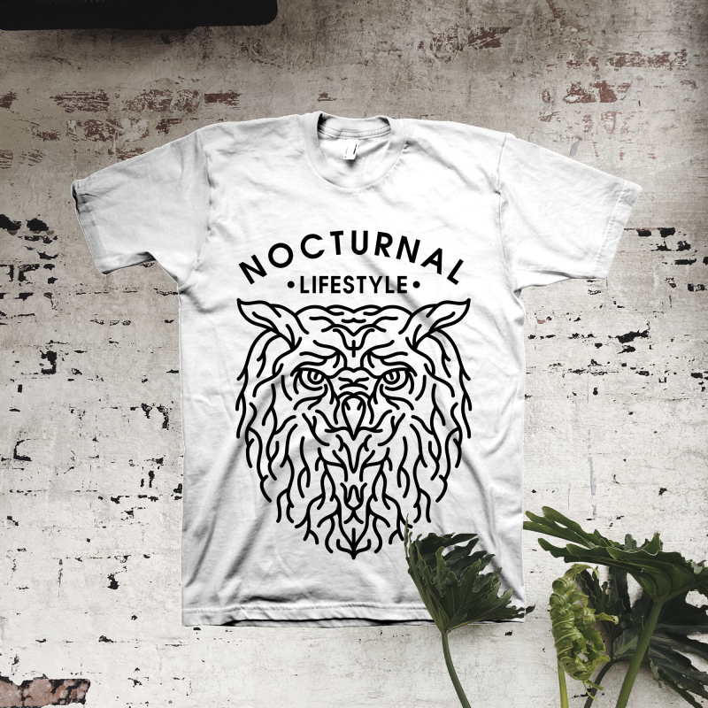 Nocturnal Lifestyle vector shirt designs