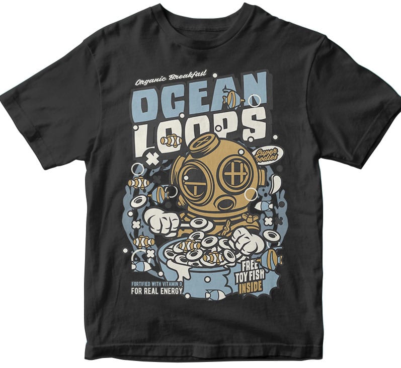 Ocean Loops t shirt designs for print on demand