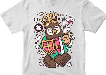 Owl King tshirt design for sale