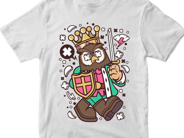Owl king tshirt design for sale