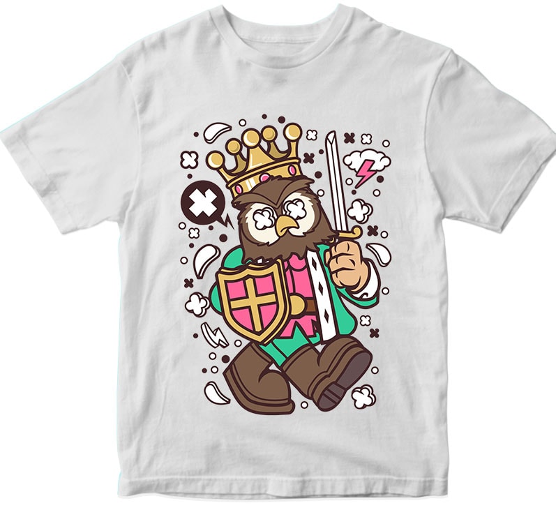 Owl King tshirt designs for merch by amazon