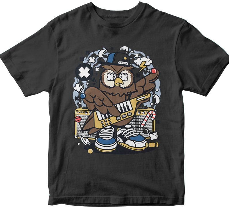 Owl Pop Star t shirt designs for merch teespring and printful