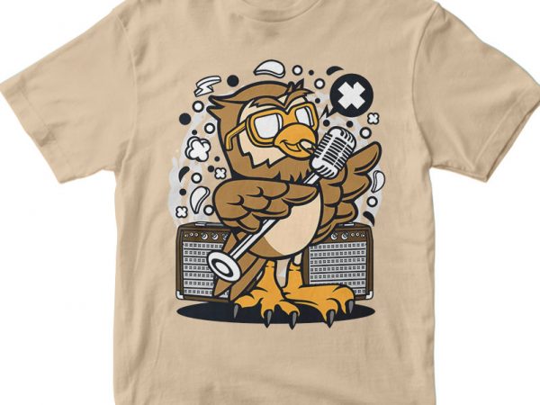 Owl singer vector t shirt design artwork