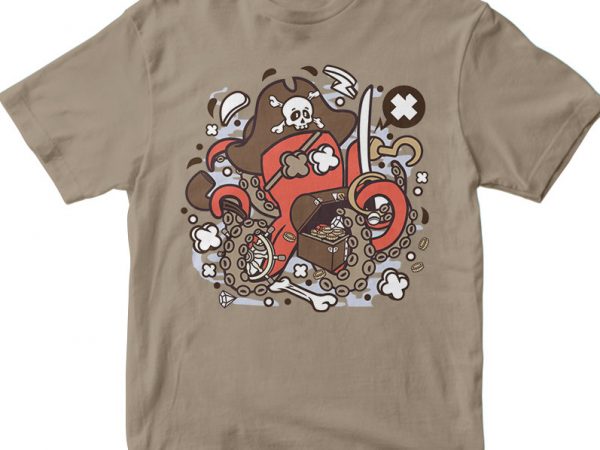 Pirate octopus buy t shirt design artwork