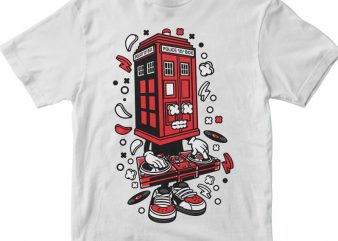 Police Box DJ design for t shirt