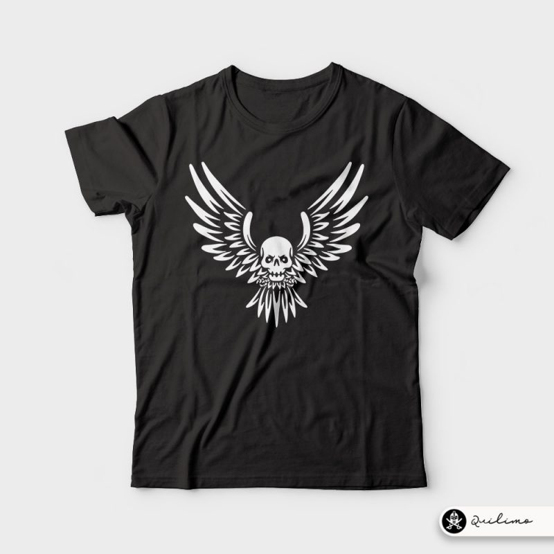 Flying Skull tshirt design for merch by amazon