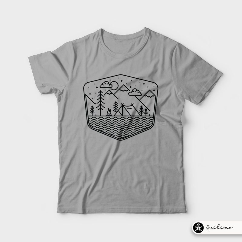 Camping Line t-shirt designs for merch by amazon
