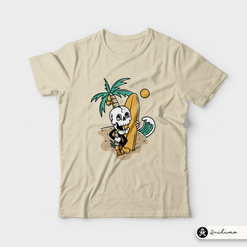 Skull Ready to Surf tshirt design for sale