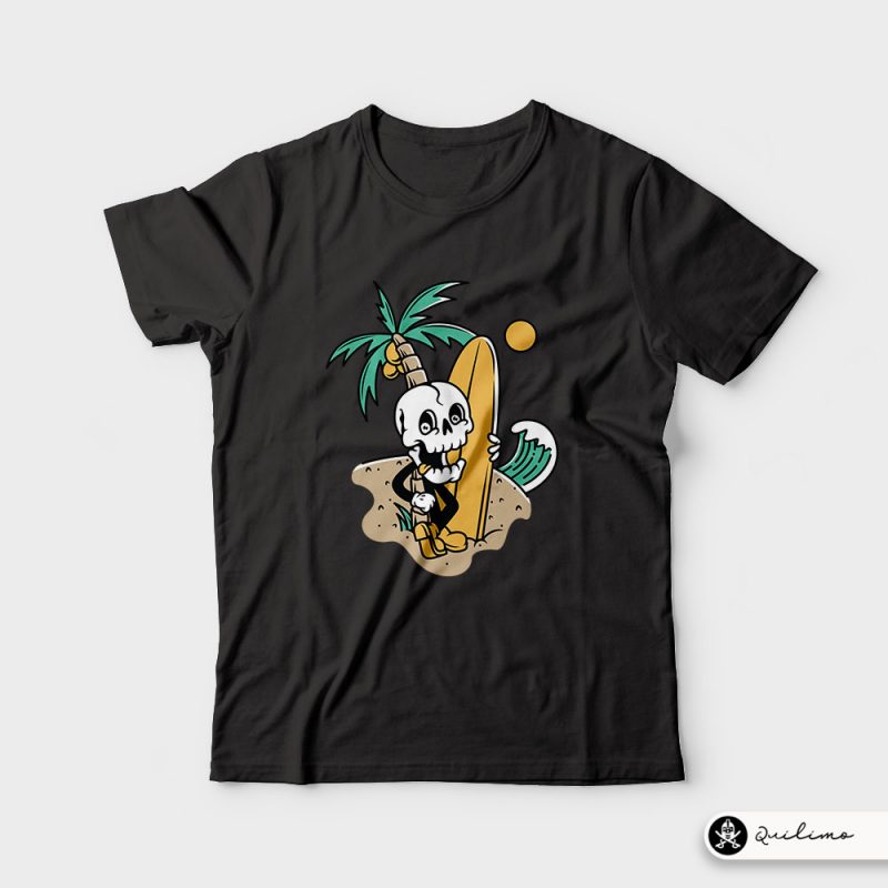 Skull Ready to Surf tshirt design for sale
