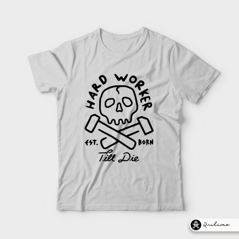 Hard Worker t shirt designs for printful