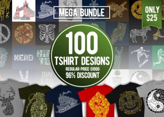 100 tshirt designs bundle