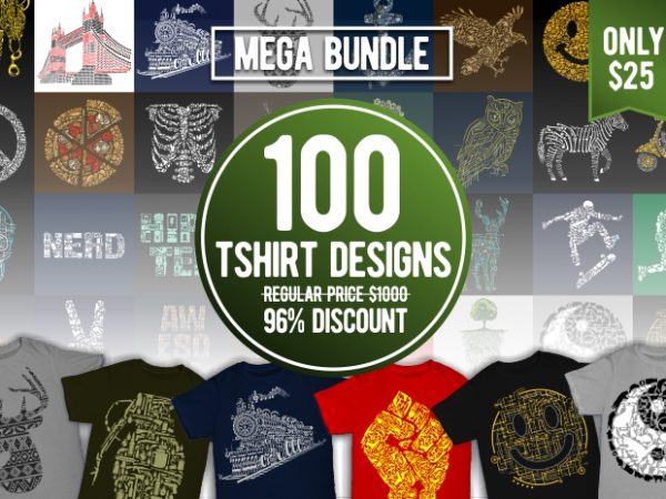 100 tshirt designs bundle