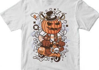 Pumpkin Scooter t shirt design for purchase