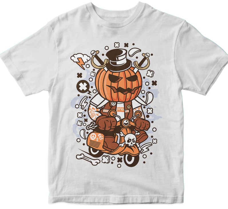 Pumpkin Scooter tshirt design for merch by amazon