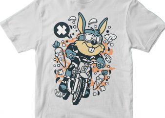 Rabbit Motocross Rider graphic t-shirt design