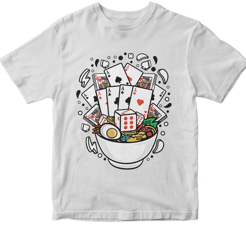 Ramen Playing Card tshirt design for merch by amazon