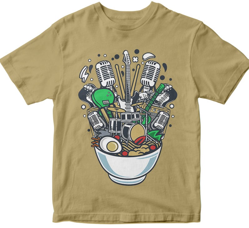 Ramen Rock tshirt design for merch by amazon