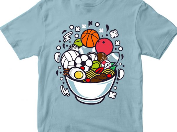 Ramen sports print ready vector t shirt design