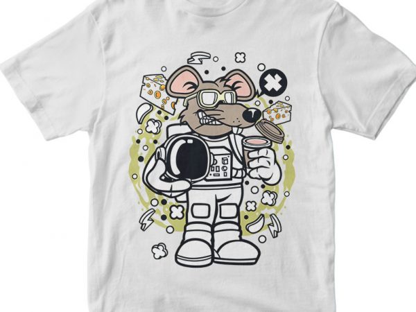 Rat astronaut t shirt design for purchase