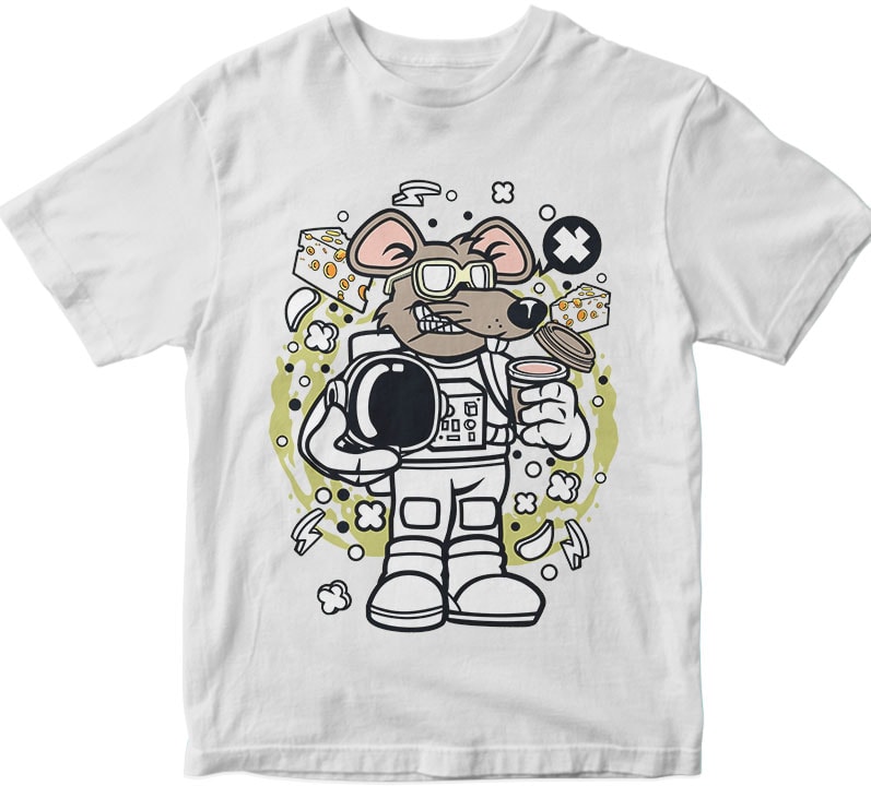 Rat Astronaut t shirt design png