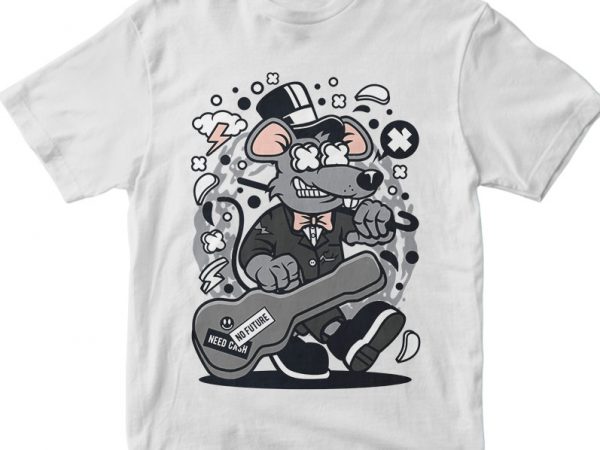 Rat guitar vector t shirt design artwork