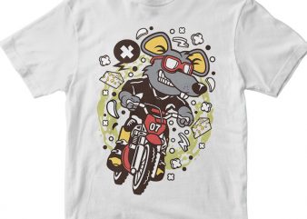 Rat Motocross Rider tshirt design for sale