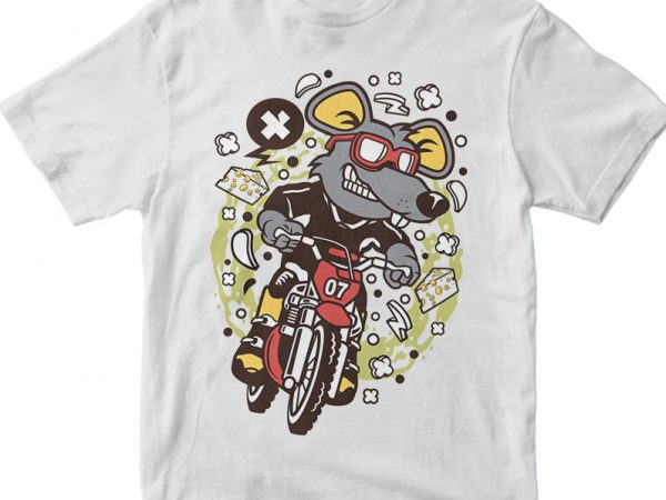 Rat motocross rider tshirt design for sale