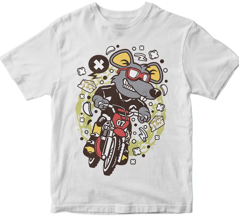 Rat Motocross Rider t shirt design png