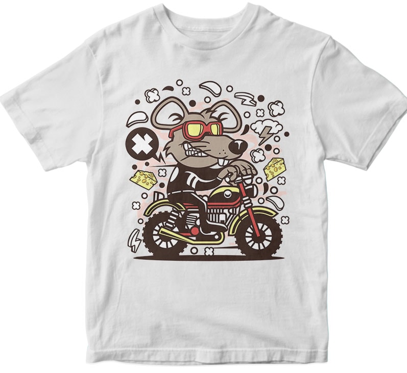 Rat Motocrosser t shirt design png